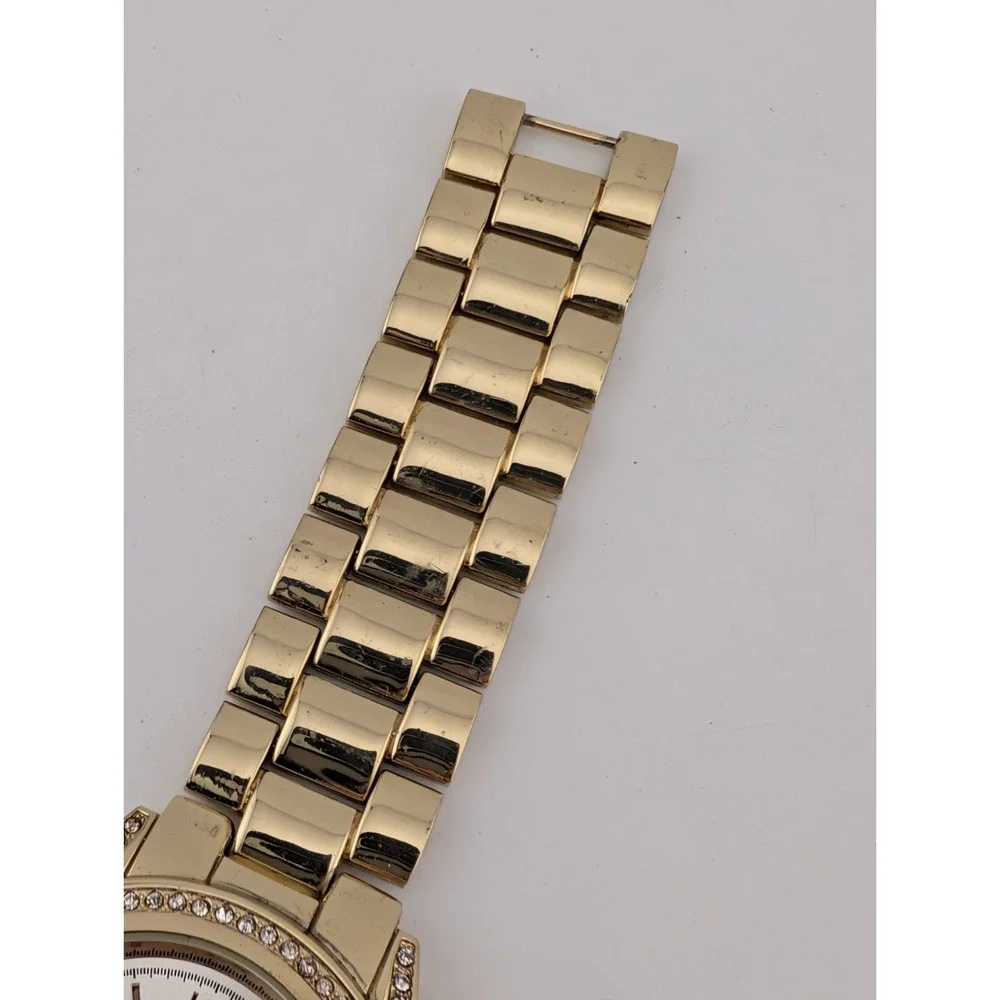 Claire's Women's Watch 38MM Gold Tone Dial Band Crystal Bezel 7.25